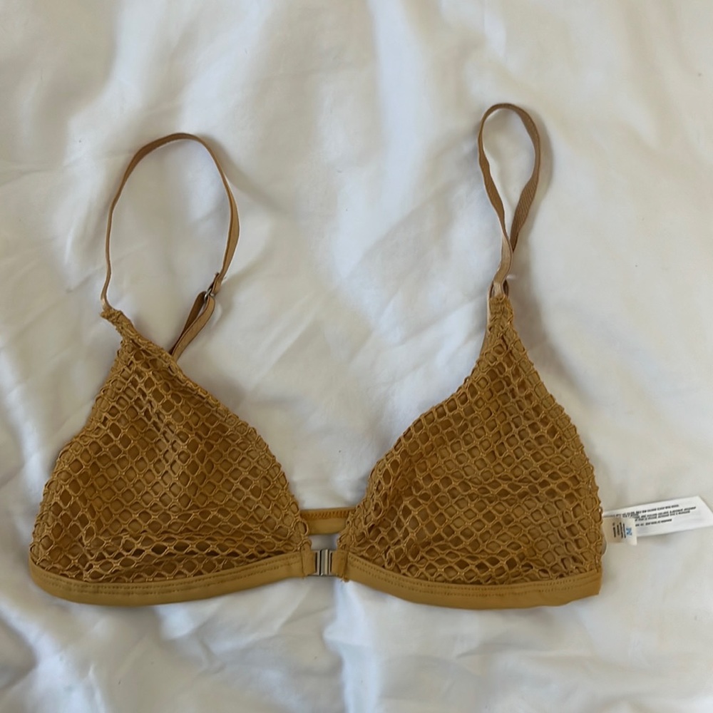 Silence and noise mustard bra top